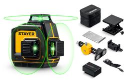STAYER SL-3D #2, 50м, точн. +/-0,5 мм/м, зеленый лазерный нивелир, микролифт, держатель (34963-2) - 1