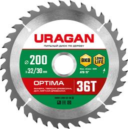 URAGAN Optima, 200 х 32/30 мм, 36Т, пильный диск по дереву (36801-200-32-36) - 1