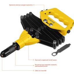 STAYER  PRO-FIX, 3.2 - 6.4 мм, рычажно-складной заклепочник, Professional (3115) - 3