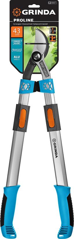 GRINDA F-900T, 650 - 900 мм, кованые лезвия, алюминиевые ручки, телескопический, плоскостной cсучкорез, PROLine (424510) - 2