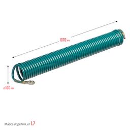KRAFTOOL 20 м, 8 х 12 мм, 15 бар, воздушный спиральный шланг с фитингами рапид (06590-20) - 6