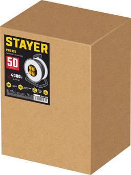 STAYER PRO-325, КГ, 3 х 2.5 мм2, 50 м, 4000 Вт, IP44, силовой удлинитель на стальной катушке (55076-50) - 2
