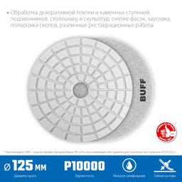 ЗУБР 125 мм, BUFF, мокрое шлифование, алмазный гибкий шлифовальный круг АГШК, Профессионал (29867-10000) - 2