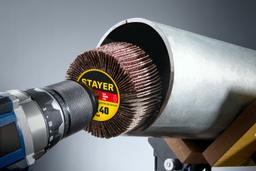 STAYER d 80 x 40 мм, P100, на шпильке d 6 мм, круг шлифовальный лепестковый (36609-100) - 3