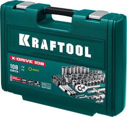 KRAFTOOL X-Drive 108, 108 предм., (1/2″+3/8″+1/4″), универсальный набор инструмента (27888-H108) - 10