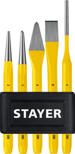 STAYER Hercules, 5 предметов, набор зубил и кернеров в пластиковом держателе, Professional (21077-H5) - 2