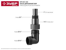 ЗУБР 550 Вт, дренажный насос с минимальным уровнем откачки (НПЧ-М1-550) - 6