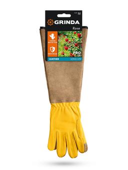 GRINDA ROSE, M (8), кожаные садовые перчатки для колючих кустарников с увеличенной крагой, усиленная ладонь и кончики пальцев, PRO Line (11303-M) - 3