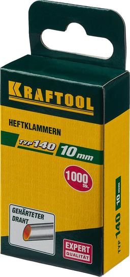 KRAFTOOL  тип 140 (G/11/57) 10 мм, 1000 шт, калибр 20GA, скобы для степлера (31680-10) - 2