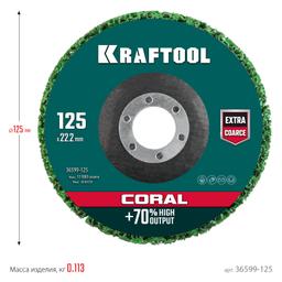 KRAFTOOL  125 х 22.2 мм, круг полимерно-шлифовальный синтетический абразивный (36599-125) - 6
