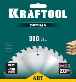 KRAFTOOL Optima, 300 х 32 мм, 48Т, пильный диск по дереву (36951-300-32) - 2