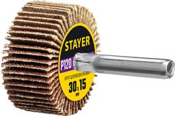 STAYER d 30 x 15 мм, P120, на шпильке d 6 мм, круг шлифовальный лепестковый (36606-120) - 1