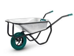 KRAFTOOL MAXDrive-1 110л, 260 кг, одноколесная, с трубным усилителем, кузов 0,9 мм, полиуретановое колесо, тачка строительная (39862) - 1