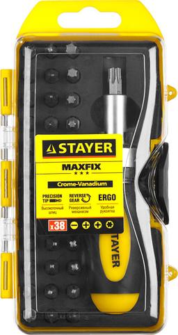 STAYER Compact-38, 38 предм., реверсивная отвертка с насадками (2557-H38) - 2