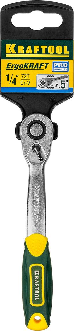 KRAFTOOL 1/4", 72 зубца, изогнутая трещотка для торцовых головок, Pro (27795-1/4) - 2
