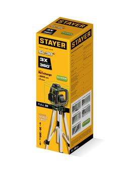 STAYER SL-3D #3, 50м, точн. +/-0,5 мм/м, зеленый лазерный нивелир, штатив (34963-3) - 4