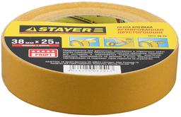 STAYER  38 мм, 25 м, на тканевой основе, двухсторонняя клейкая лента, Professional (1217-38-25) - 1