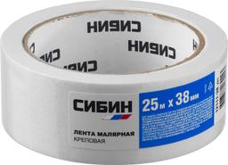 СИБИН 38 мм х 25 м, креповый, малярный скотч (12111-38) - 2