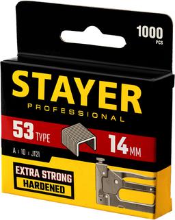 STAYER тип 53 (A/10/JT21), 14 мм, 1000 шт, калибр 23GA, скобы для степлера, Professional (3159-14) - 2