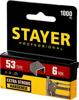 STAYER скобы тип 53 (A/10/JT21), 6 мм, калибр 23GA. 1000 шт. (3159-06) - 2