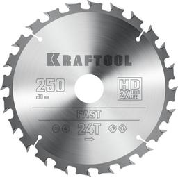 KRAFTOOL Fast, 250 х 30 мм, 24Т, пильный диск по дереву (36950-250-30) - 1