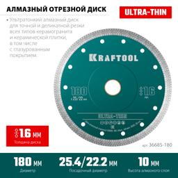 KRAFTOOL ULTRA-THIN 180х1.6 мм ультратонкий алмазный диск (36685-180) - 4