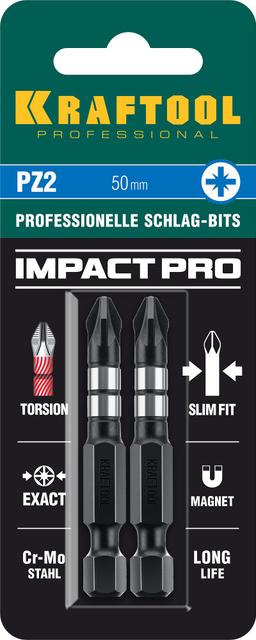 KRAFTOOL Impact PZ 2, 50 мм, 2 шт, ударные биты (26193-2-50-S2) - 2