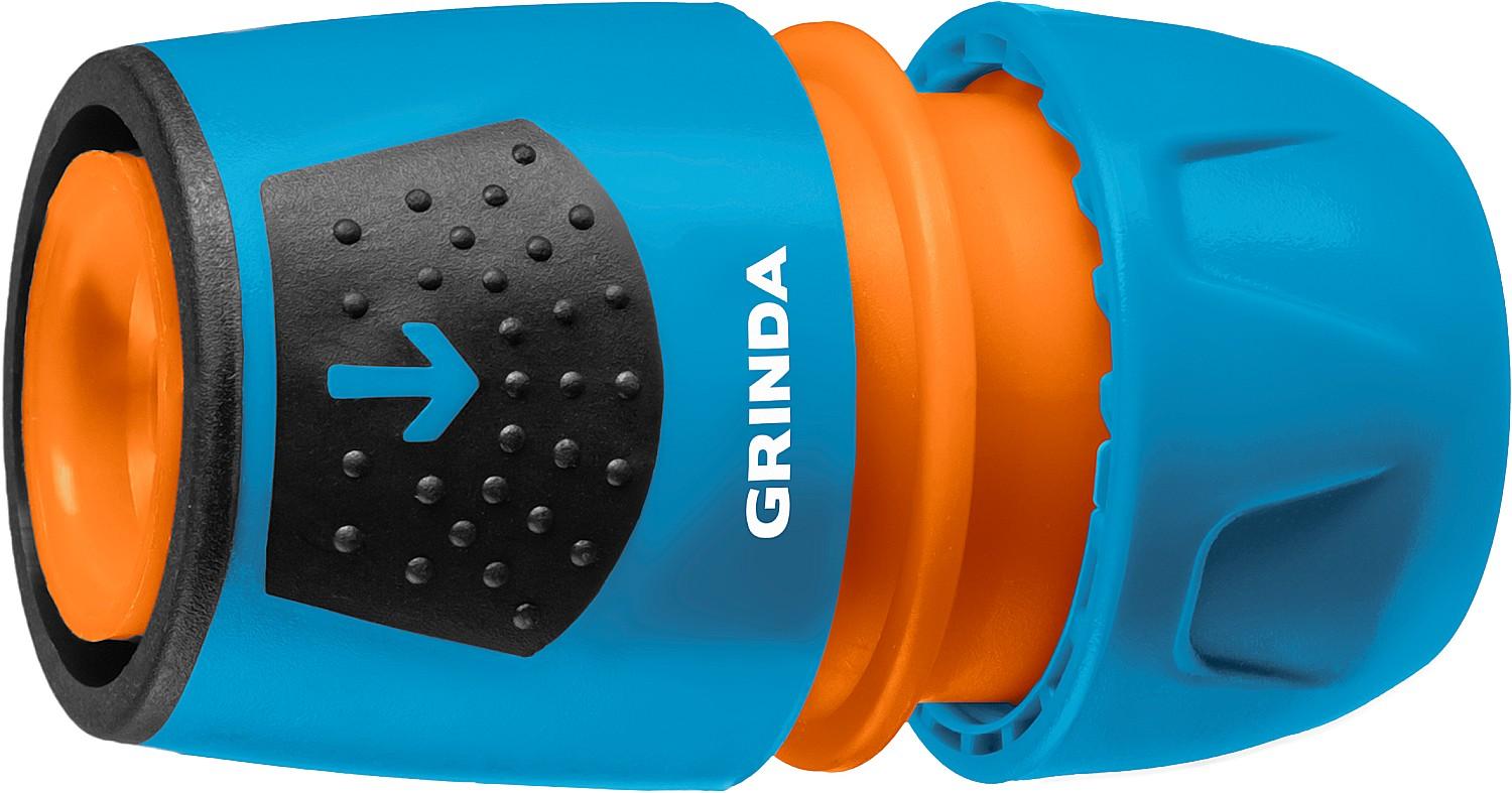 GRINDA  TU-A, 1/2" - 3/4", быстросъемный, с автостопом, пластиковый с TPR, для шланга, универсальный соединитель, PROLine (8-426227)