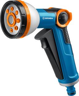 GRINDA  X-8, с регулятором напора, 8 режимов, курок спереди, двухкомпонентный, поливочный пистолет, PROLine (8-427145) - 1