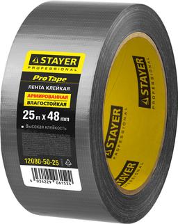 STAYER 48 мм, 25 м, серебристая, армированная лента, Professional (12080-50-25) - 2