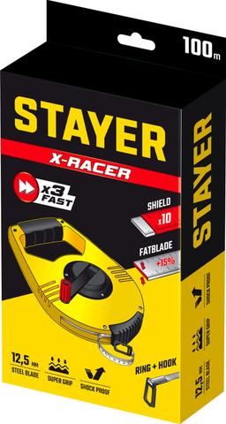 STAYER RACER 100 м геодезическая стальная мерная лента - 2