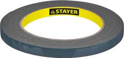 STAYER 9 мм, 5 м, черная, на вспененной основе, двухсторонняя клейкая лента, Professional (12233-09-05) - 1