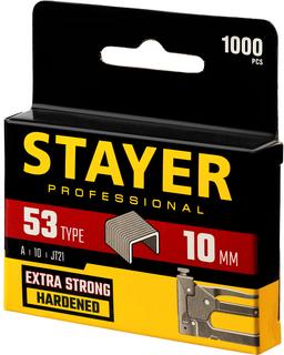 STAYER тип 53 (A/10/JT21), 10 мм, 1000 шт, калибр 23GA, скобы для степлера, Professional (3159-10) - 2