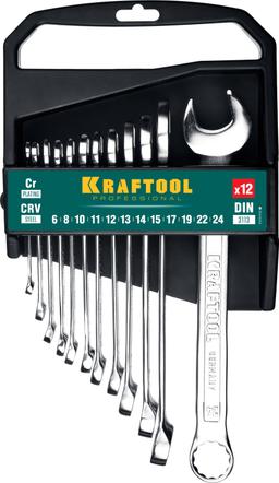 KRAFTOOL  12 шт, 6 - 24 мм, набор комбинированных гаечных ключей (27079-H12C) - 2