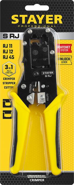STAYER  S-RJ, (RJ45, RJ11, RJ12), универсальный кримпер, Professional (22652) - 3