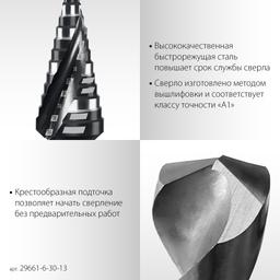 STAYER Pro-Max 6-30мм, 13 ступеней, винтовая спираль, сверло ступенчатое (29661-6-30-13) - 4