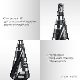STAYER Pro-Max 6-30мм, 13 ступеней, винтовая спираль, сверло ступенчатое (29661-6-30-13) - 5