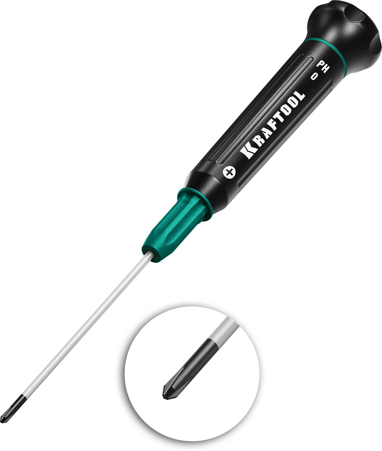 KRAFTOOL  Precision PH0, отвертка для точных работ (25682-0)
