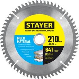 STAYER Multi Material, 210 х 32/30 мм, 64Т, супер чистый рез, пильный диск по алюминию (3685-210-32-64) - 1