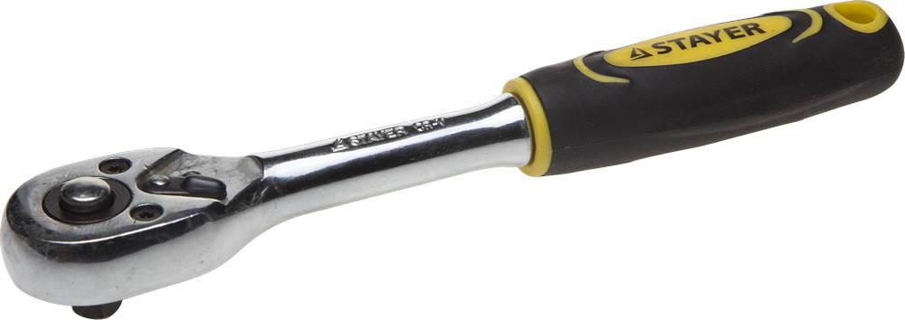 STAYER 1/4", 45 зубцов, трещотка для торцовых головок, Professional (27786-1/4)