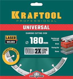KRAFTOOL  Universal, 180 мм, (22.2 мм, 10 х 2.6мм), сегментный алмазный диск (36680-180) - 2