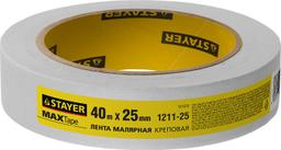 STAYER MAXTape, 25мм х 40 м, креповый, малярный скотч (1211-25) - 2