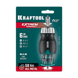 KRAFTOOL EXTREM Kompakt набор: реверсивная отвертка с битами 6 шт (25877) - 2