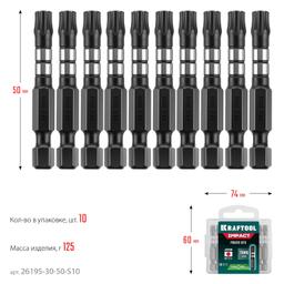 KRAFTOOL Impact Pro TX30, 50 мм, 10 шт, ударные биты (26195-30-50-S10) - 9