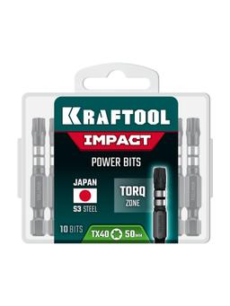 KRAFTOOL Impact TX 40, 50 мм, 10 шт, ударные биты (26195-40-50-S10) - 2
