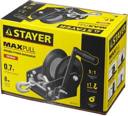 STAYER MAXPull, 0.7 т, 8 м, ручная барабанная тросовая лебедка (43112-0.7) - 1