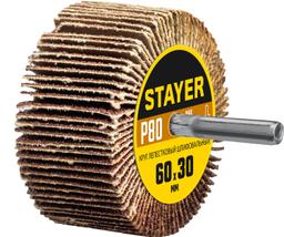STAYER  d 60 x 30 мм, P80, на шпильке d 6 мм, круг шлифовальный лепестковый (36608-080) - 1