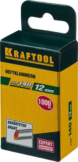 KRAFTOOL  тип 140 (G/11/57) 12 мм, 1000 шт, калибр 20GA, скобы для степлера (31680-12) - 2