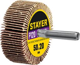 STAYER d 50 x 20 мм, P120, на шпильке d 6 мм, круг шлифовальный лепестковый (36607-120) - 1