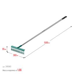 GRINDA PR-12T ALU, 380 х 95 х 1500 мм, 12 витых зубцов, углеродистая сталь, алюминиевый черенок, садовые грабли, PROLine (39585) - 8